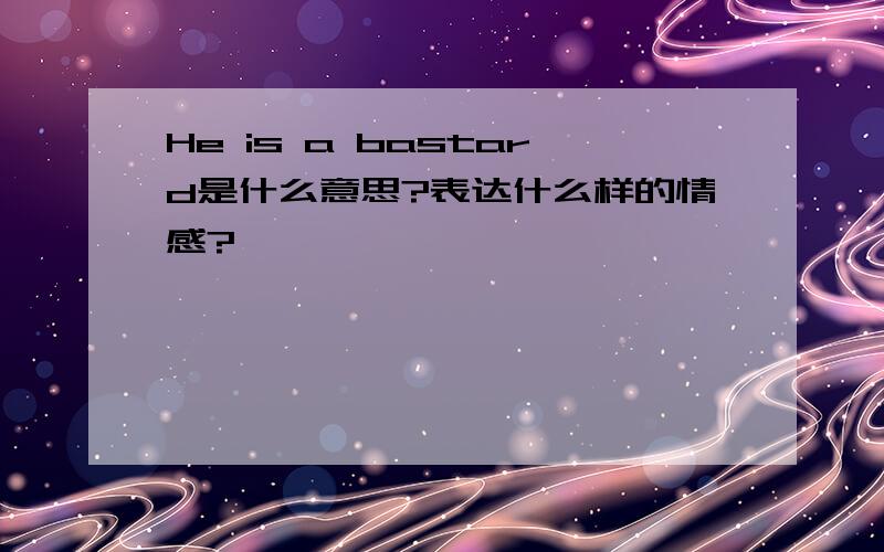 He is a bastard是什么意思?表达什么样的情感?