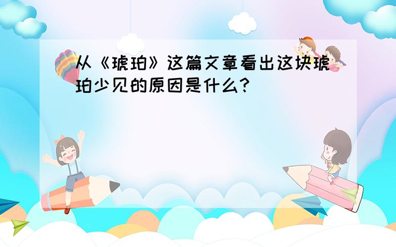 从《琥珀》这篇文章看出这块琥珀少见的原因是什么?