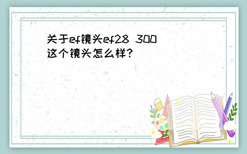 关于ef镜头ef28 300这个镜头怎么样?