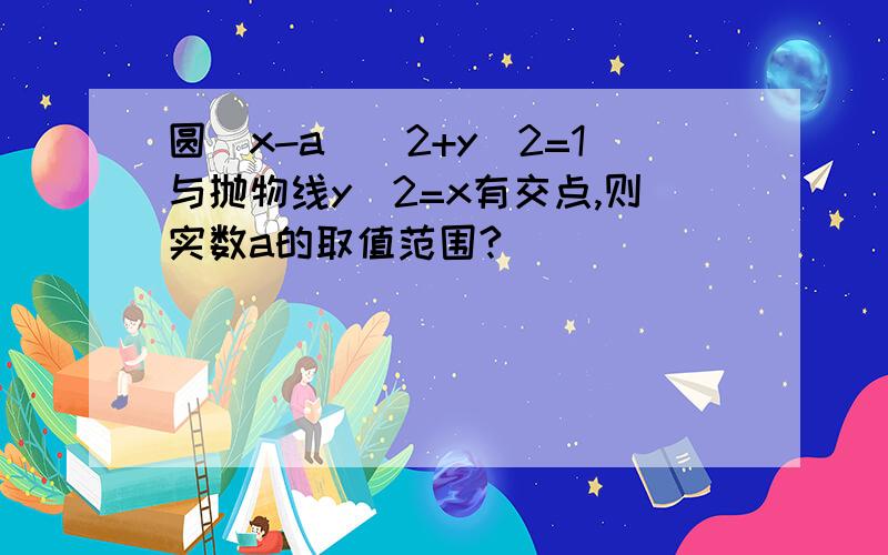 圆(x-a)^2+y^2=1与抛物线y^2=x有交点,则实数a的取值范围?