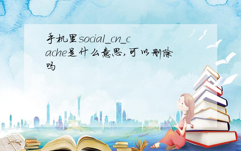 手机里social_cn_cache是什么意思,可以删除吗