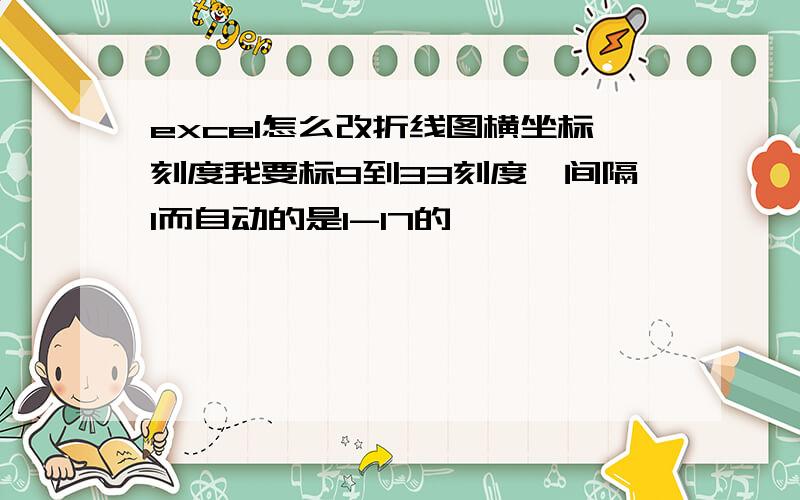 excel怎么改折线图横坐标刻度我要标9到33刻度,间隔1而自动的是1-17的