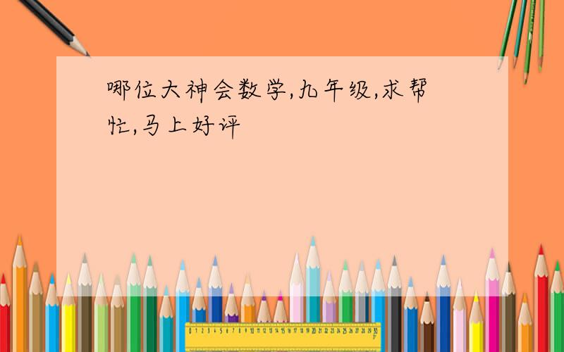 哪位大神会数学,九年级,求帮忙,马上好评