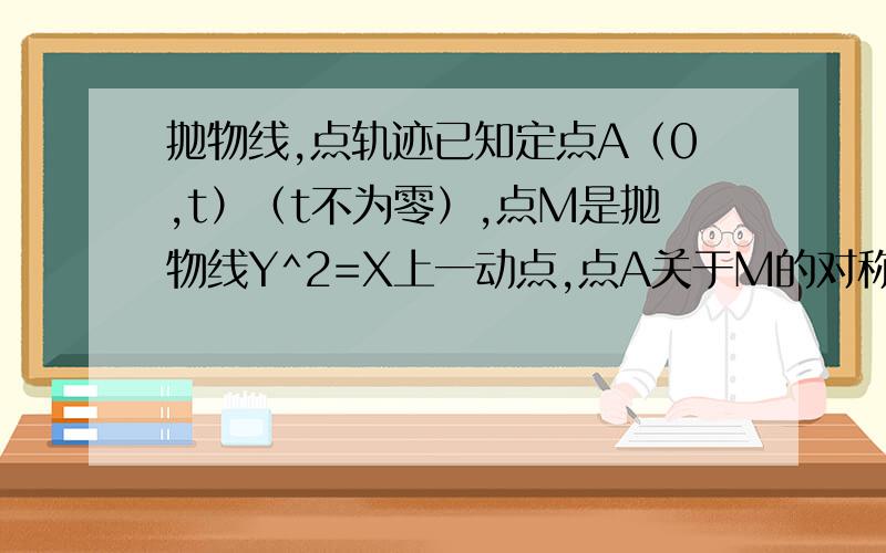 抛物线,点轨迹已知定点A（0,t）（t不为零）,点M是抛物线Y^2=X上一动点,点A关于M的对称点是N,求点N的轨迹方程答案是（y+t）^2=2x