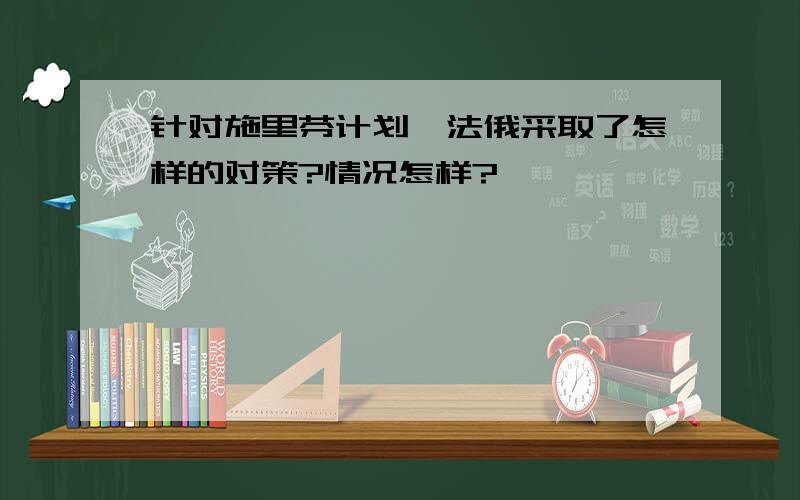 针对施里芬计划,法俄采取了怎样的对策?情况怎样?