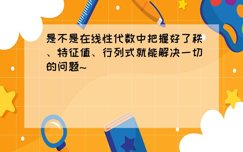 是不是在线性代数中把握好了秩、特征值、行列式就能解决一切的问题~