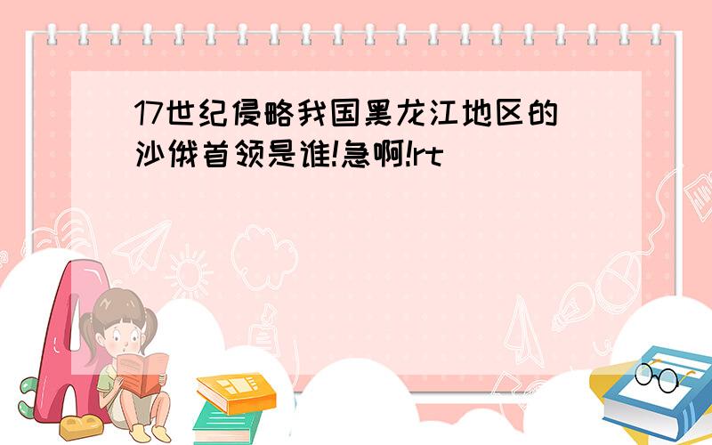 17世纪侵略我国黑龙江地区的沙俄首领是谁!急啊!rt