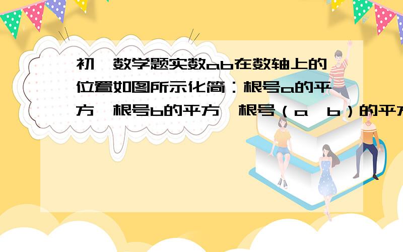 初一数学题实数ab在数轴上的位置如图所示化简：根号a的平方—根号b的平方—根号（a—b）的平方