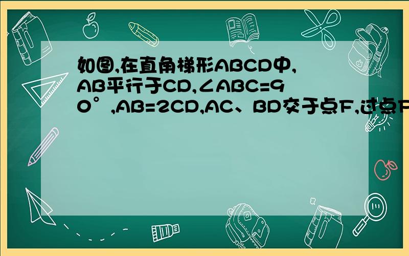 如图,在直角梯形ABCD中,AB平行于CD,∠ABC=90°,AB=2CD,AC、BD交于点F,过点F作EF平行于AB交AD于E,试说明四边形ABFE是等腰梯形