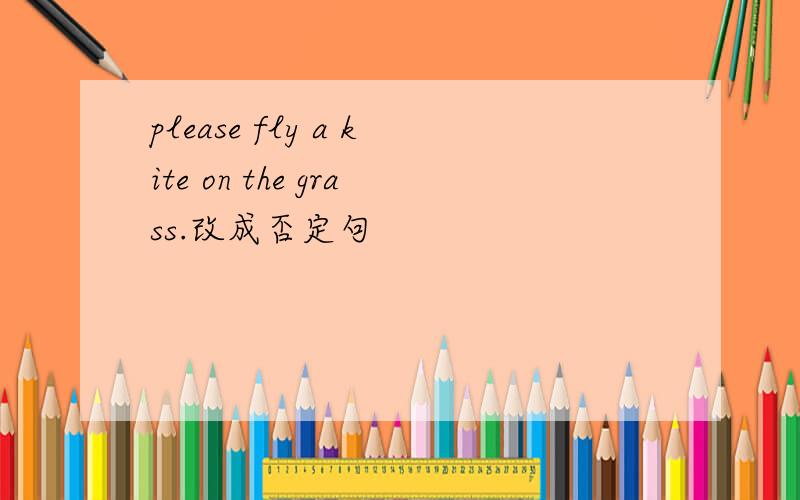 please fly a kite on the grass.改成否定句