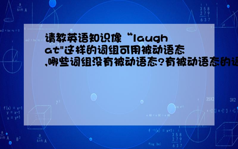 请教英语知识像“laugh at