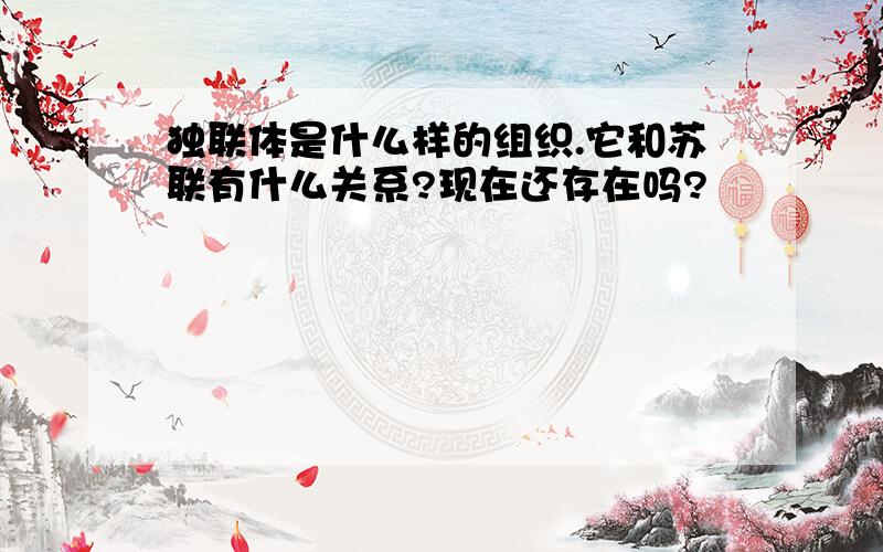 独联体是什么样的组织.它和苏联有什么关系?现在还存在吗?