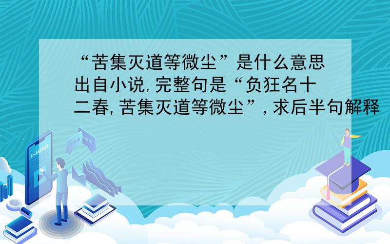 “苦集灭道等微尘”是什么意思出自小说,完整句是“负狂名十二春,苦集灭道等微尘”,求后半句解释