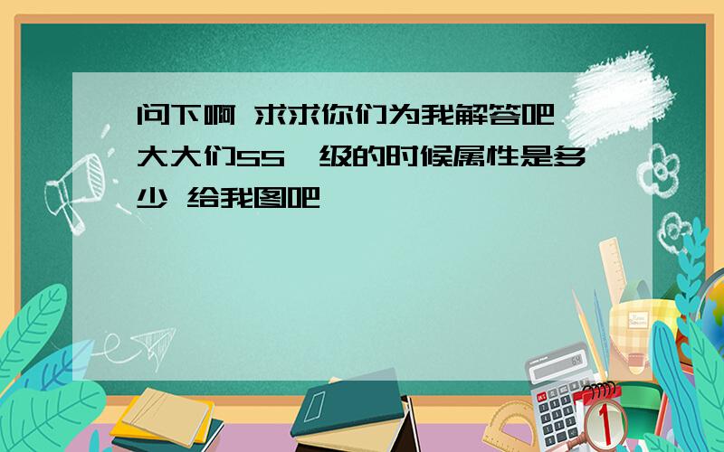 问下啊 求求你们为我解答吧 大大们SS一级的时候属性是多少 给我图吧