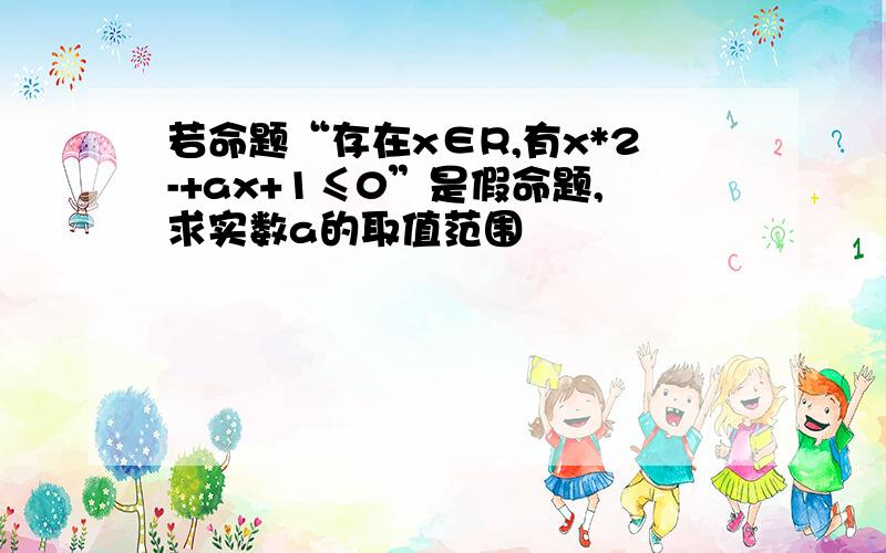 若命题“存在x∈R,有x*2-+ax+1≤0”是假命题,求实数a的取值范围