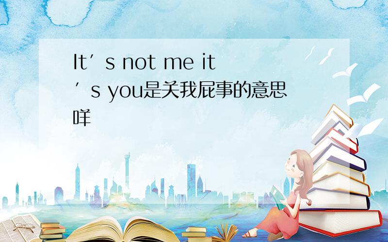 It′s not me it′s you是关我屁事的意思咩