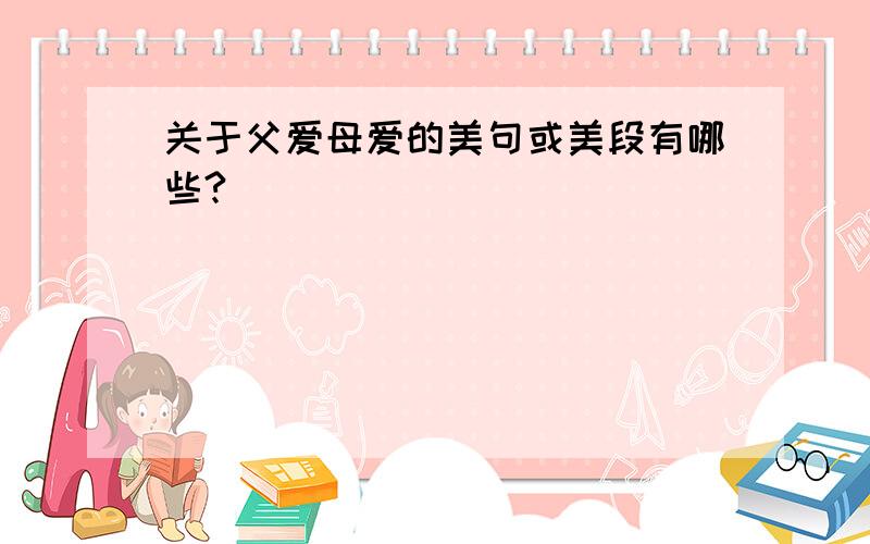 关于父爱母爱的美句或美段有哪些?