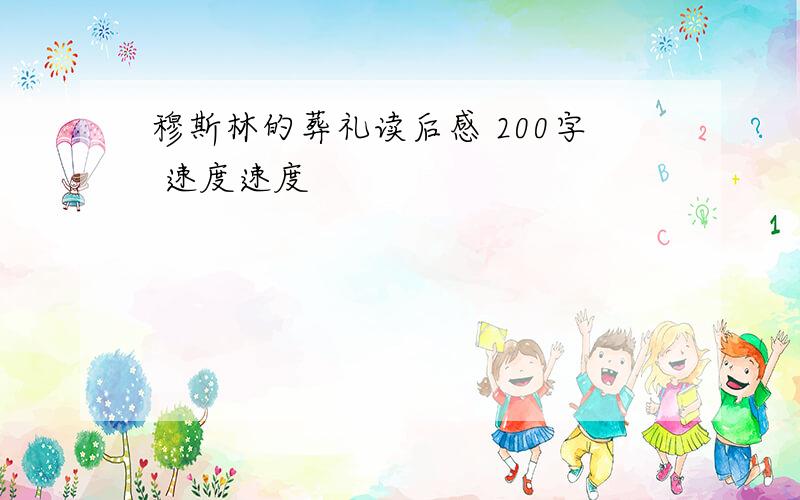 穆斯林的葬礼读后感 200字 速度速度