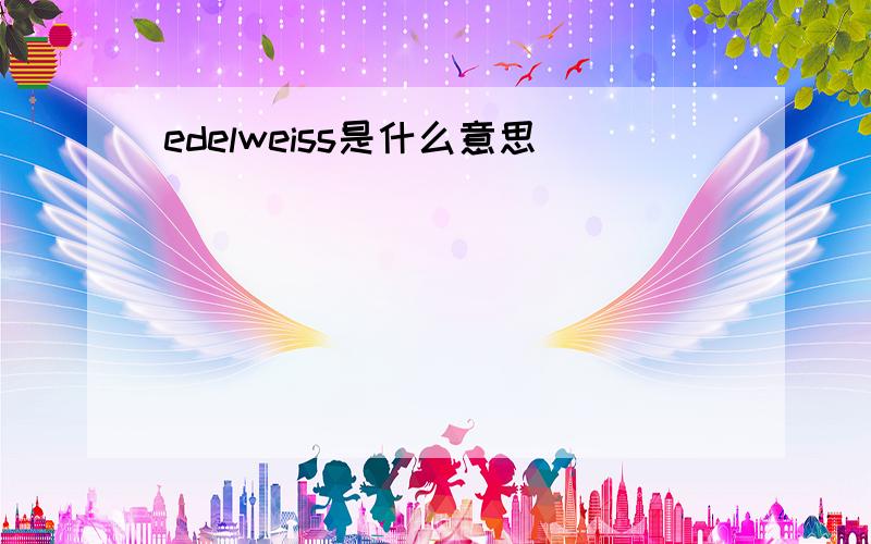 edelweiss是什么意思