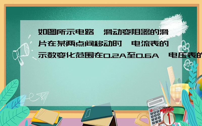 如图所示电路,滑动变阻器的滑片在某两点间移动时,电流表的示数变化范围在0.2A至0.6A,电压表的示数变化范围在2V至6V．当滑动变阻器的滑片在这两点间移动过程中,滑动变阻器消耗的最大电功