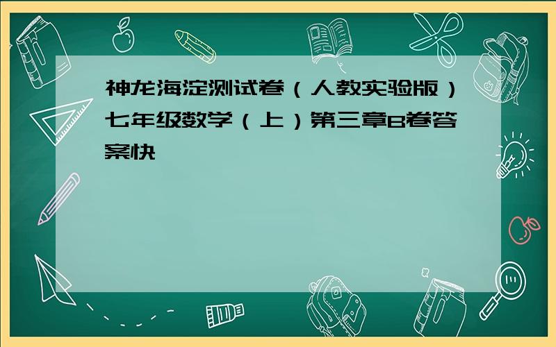 神龙海淀测试卷（人教实验版）七年级数学（上）第三章B卷答案快