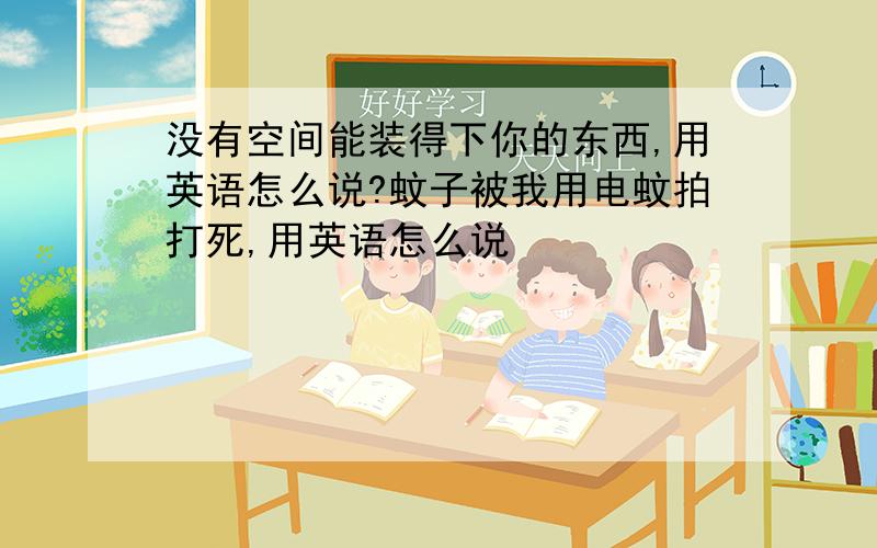 没有空间能装得下你的东西,用英语怎么说?蚊子被我用电蚊拍打死,用英语怎么说