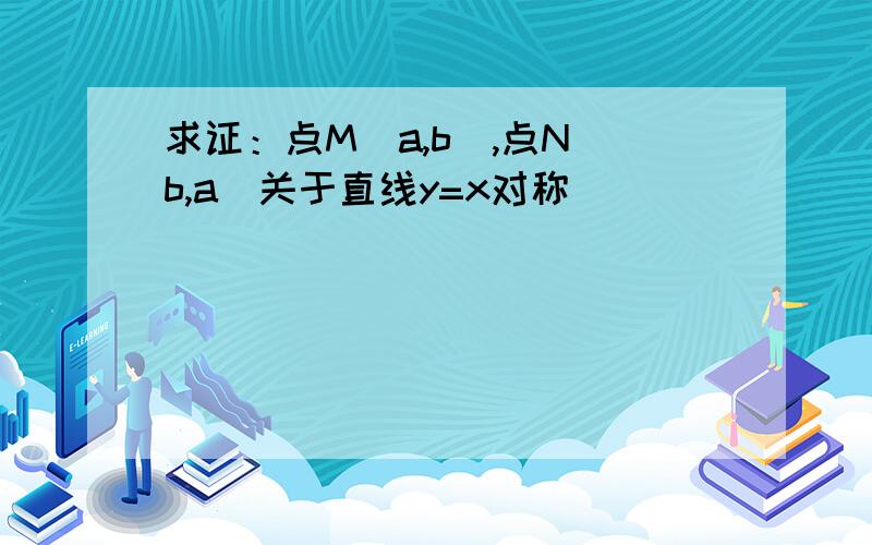 求证：点M（a,b）,点N（b,a）关于直线y=x对称