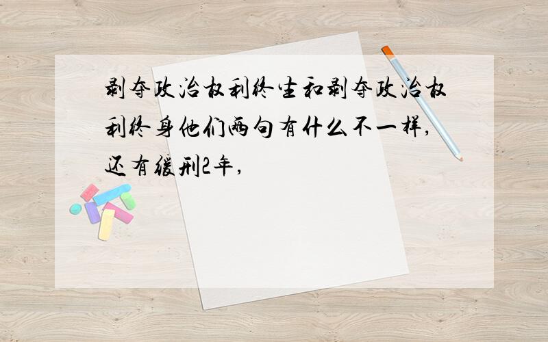 剥夺政治权利终生和剥夺政治权利终身他们两句有什么不一样,还有缓刑2年,