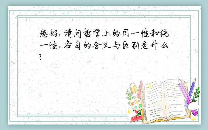 您好,请问哲学上的同一性和统一性,各自的含义与区别是什么?