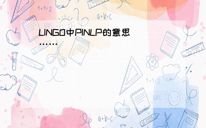 LINGO中PINLP的意思……