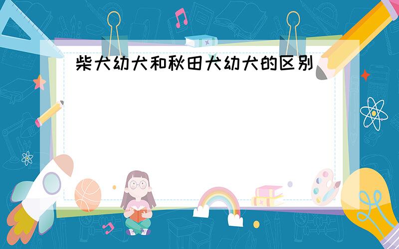 柴犬幼犬和秋田犬幼犬的区别