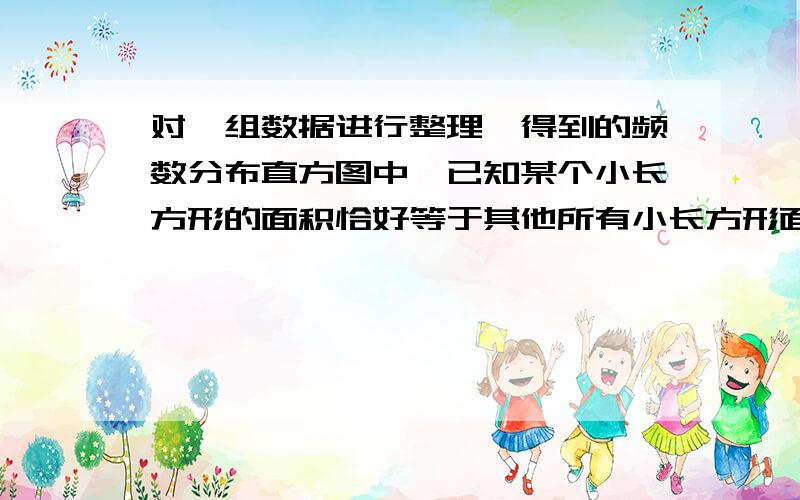 对一组数据进行整理,得到的频数分布直方图中,已知某个小长方形的面积恰好等于其他所有小长方形面积之和,那么当样本数据共80个时相应这个小组的频数是---