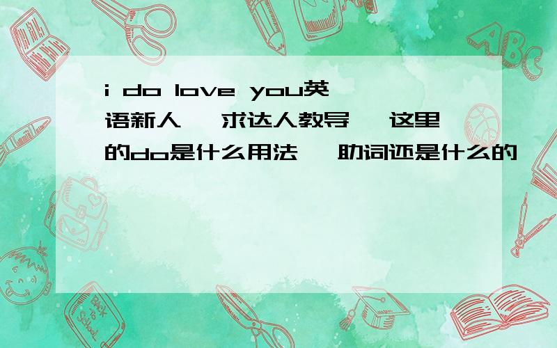 i do love you英语新人、 求达人教导 、这里的do是什么用法 、助词还是什么的 、 为什么要在里面加个do 、