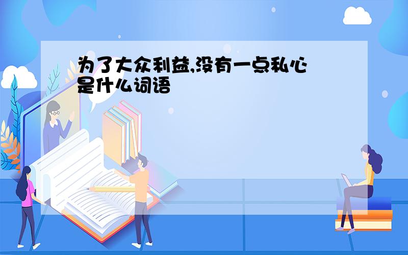 为了大众利益,没有一点私心 是什么词语