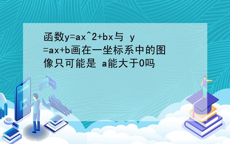 函数y=ax^2+bx与 y=ax+b画在一坐标系中的图像只可能是 a能大于0吗