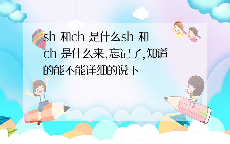 sh 和ch 是什么sh 和ch 是什么来,忘记了,知道的能不能详细的说下