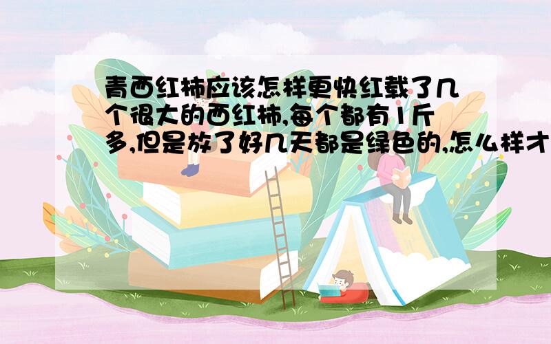 青西红柿应该怎样更快红载了几个很大的西红柿,每个都有1斤多,但是放了好几天都是绿色的,怎么样才能更快让它们变红呢?