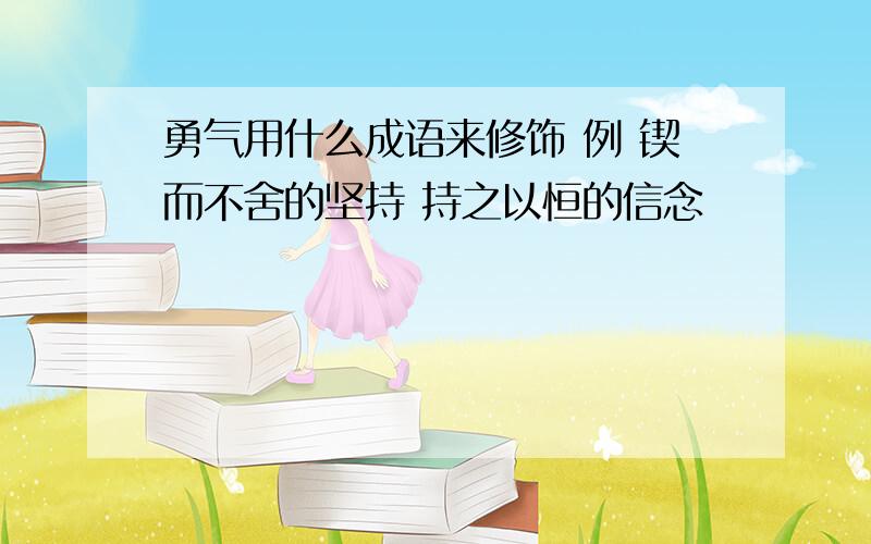 勇气用什么成语来修饰 例 锲而不舍的坚持 持之以恒的信念