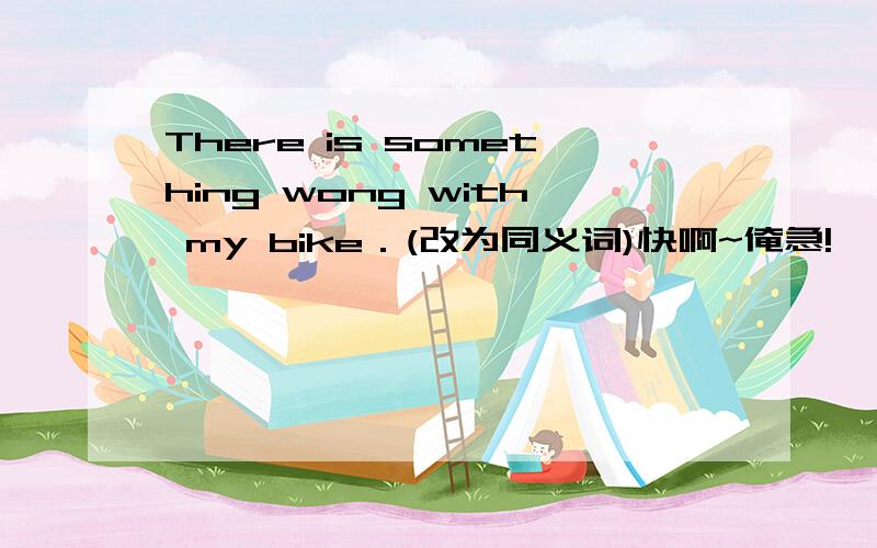 There is something wong with my bike．(改为同义词)快啊~俺急!