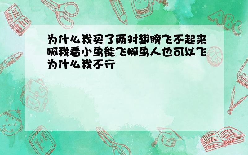 为什么我买了两对翅膀飞不起来啊我看小鸟能飞啊鸟人也可以飞为什么我不行