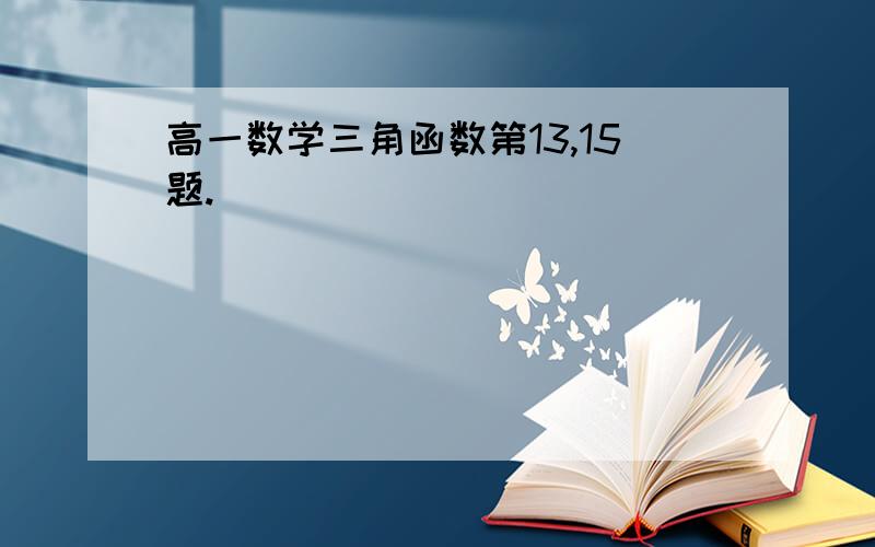 高一数学三角函数第13,15题.