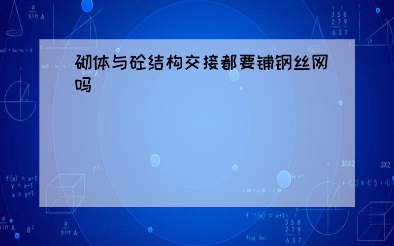 砌体与砼结构交接都要铺钢丝网吗