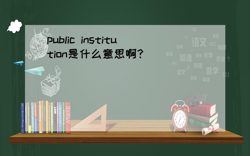 public institution是什么意思啊?