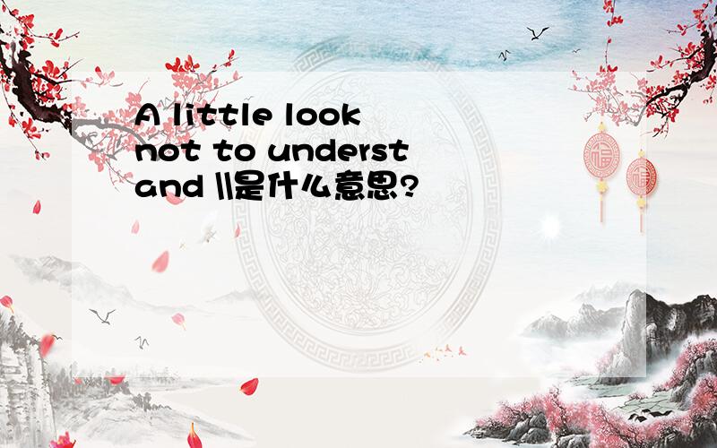 A little look not to understand \\是什么意思?