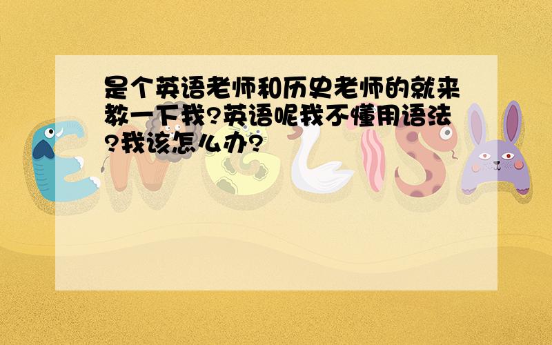 是个英语老师和历史老师的就来教一下我?英语呢我不懂用语法?我该怎么办?