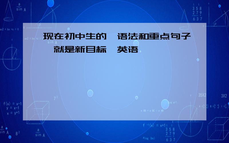 现在初中生的,语法和重点句子,就是新目标,英语