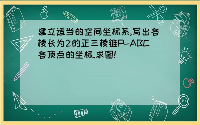 建立适当的空间坐标系,写出各棱长为2的正三棱锥P-ABC各顶点的坐标.求图!