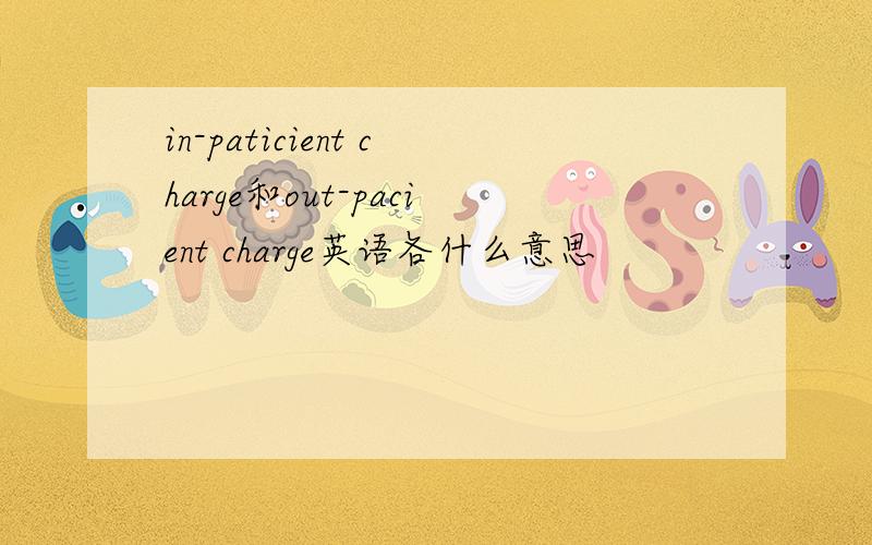 in-paticient charge和out-pacient charge英语各什么意思