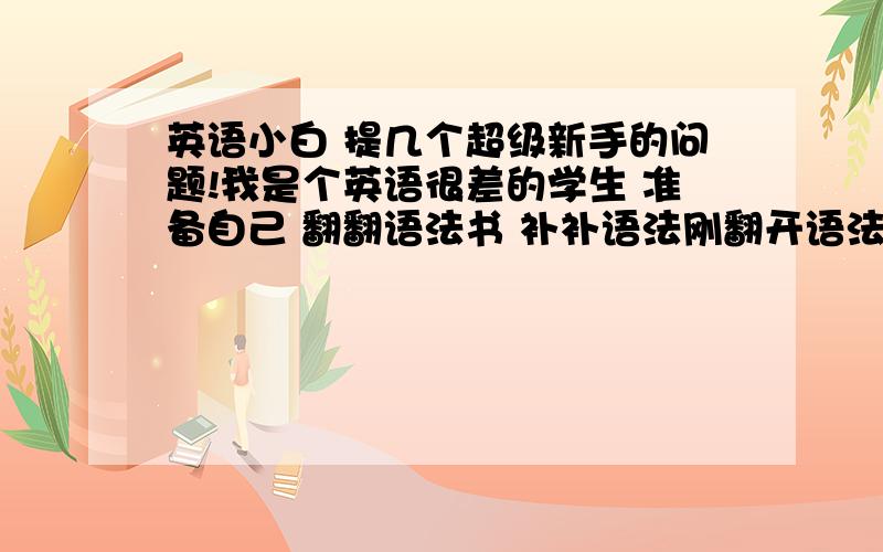 英语小白 提几个超级新手的问题!我是个英语很差的学生 准备自己 翻翻语法书 补补语法刚翻开语法第一页 名词 有普通 和专有普通里有 可数和不可数 可数里有 1.集体名词2.个体名词不可数