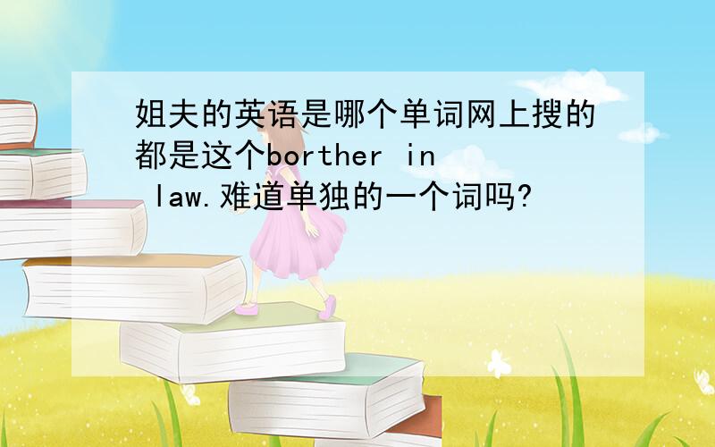 姐夫的英语是哪个单词网上搜的都是这个borther in law.难道单独的一个词吗?